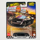 2025 Hot Wheels Premium Boulevard 16 Bugatti Chiron negro Llantas de Goma RR