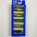 1996 Hot Wheels ERROR de FÁBRICA 60s Muscle Cars 5 Pack Set de 5 - 67 Camaro Chevrolet, 65 Mustang Ford con aros 7SP, 63 Split Window Corvette, Olds 442 W-30 Oldsmobile, Shelby Cobra 427 S/C - Shelby con Timón Suelto