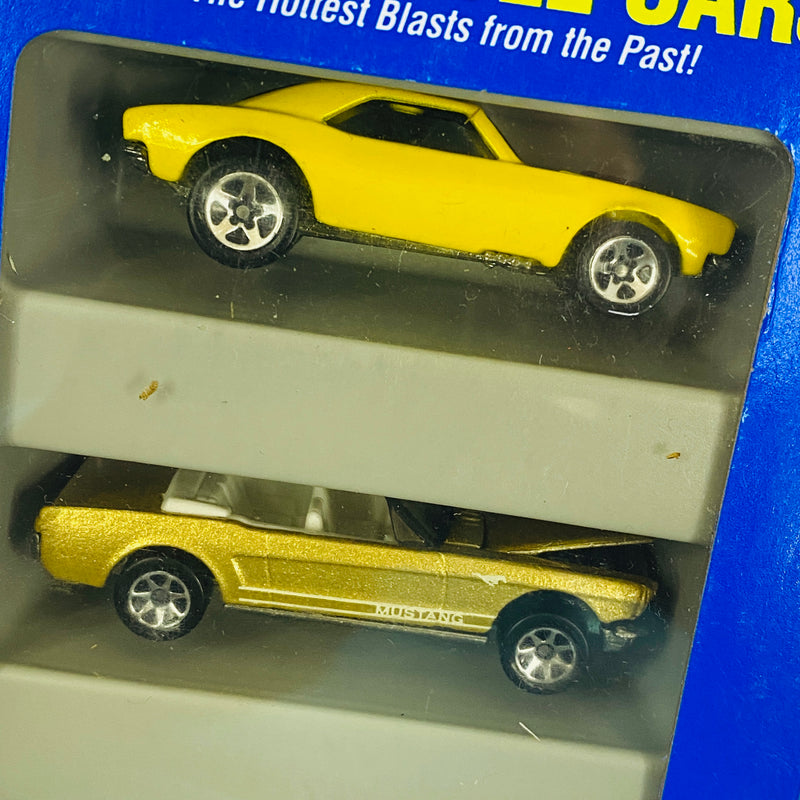1996 Hot Wheels ERROR de FÁBRICA 60s Muscle Cars 5 Pack Set de 5 - 67 Camaro Chevrolet, 65 Mustang Ford con aros 7SP, 63 Split Window Corvette, Olds 442 W-30 Oldsmobile, Shelby Cobra 427 S/C - Shelby con Timón Suelto