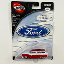 2003 Hot Wheels 100% Preferred Ford Series Custom 50s Ford Wagon rojo con blanco Llantas de Goma RR
