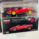 2019 Mini GT MiJo Exclusives 1:64 Limited Edition 1/3,600 Pagani Huayra Roadster Rosso Monza rojo Llantas de Goma