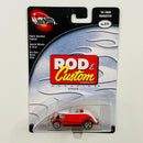 2003 Hot Wheels 100% Preferred Rod & Custom 34 Ford Roadster naranja metálico con blanco Llantas de Goma RR base ZAMAC