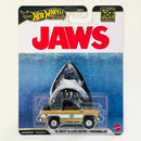 2026 Hot Wheels Premium Pop Culture Jaws Tiburón 75 Chevy Blazer Custom beige con blanco Llantas de Goma RR base ZAMAC