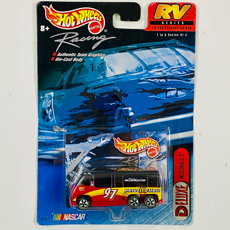 2000 Hot Wheels Racing RV Limited Edition 1/25,000 Deluxe McDonalds GMC Motorhome rojo con negro Goodyear BW