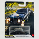 2026 Hot Wheels Premium Car Culture 10th Anniversary Thrill Climbers Mercedes Benz 300 SEL 6.8 AMG negro Llantas de Goma RR