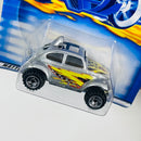 2001 Hot Wheels Volkswagen Baja Bug 174 plata metálico SB base ZAMAC