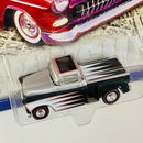 2002 Hot Wheels Walmart Exclusive Cruisin' America Cruisers 56 Flashsider 1956 Chevrolet Task Force plata con negro Llantas de Goma RR