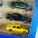2025 Hot Wheels Silver Series Japanese Car Culture Pack de 6 JDM - 82 Toyota Supra, 91 Mazda MX-Miata, Nissan Skyline HT 2000GT-X, Honda Civic Si, Custom 01 Acura Integra GSR, 71 Datsun 510