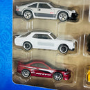 2025 Hot Wheels Silver Series Japanese Car Culture Pack de 6 JDM - 82 Toyota Supra, 91 Mazda MX-Miata, Nissan Skyline HT 2000GT-X, Honda Civic Si, Custom 01 Acura Integra GSR, 71 Datsun 510