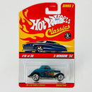 2006 Hot Wheels Classics Series 2 34 Ford 3-Window celeste spectraflame con flamas 5SP base ZAMAC