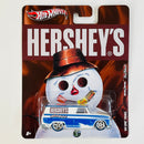 2011 Hot Wheels Premium Nostalgic Brands Hershey's Miniatures 64 GMC Panel blanco con azul Llantas de Goma RR base ZAMAC