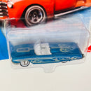 2008 Hot Wheels Holiday Rods 1963 Ford Thunderbird azul metálico Llantas de Goma RR base ZAMAC