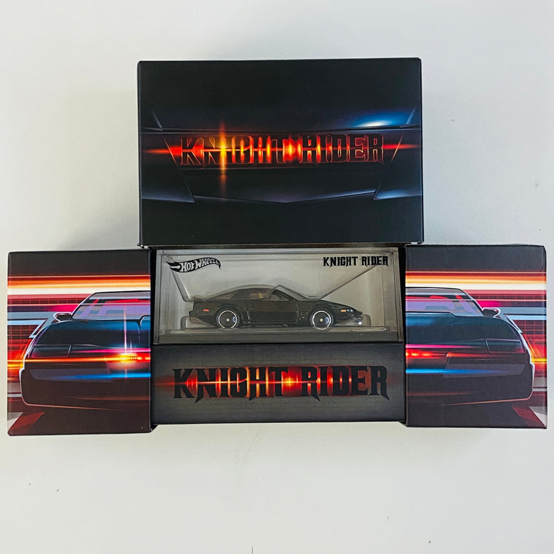 2022 Hot Wheels RLC Red Line Club Exclusivo San Diego Comic Con El Auto Fantástico K.I.T.T. Knight Rider Pontiac Trans Am negro Llantas de Goma RR - Con Escáner LED