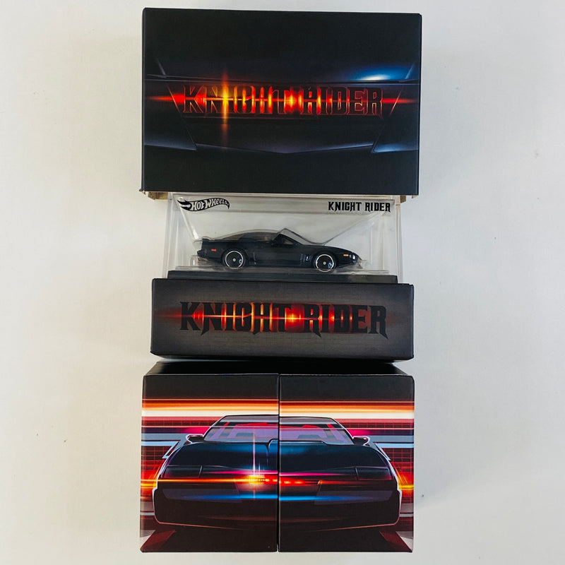 2022 Hot Wheels RLC Red Line Club Exclusivo San Diego Comic Con El Auto Fantástico K.I.T.T. Knight Rider Pontiac Trans Am negro Llantas de Goma RR - Con Escáner LED