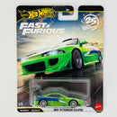 2025 Hot Wheels Premium CHASE Fast & Furious 25th Anniversary 1995 Mitsubishi Eclipse CHASE verde spectraflame Llantas de Goma RR