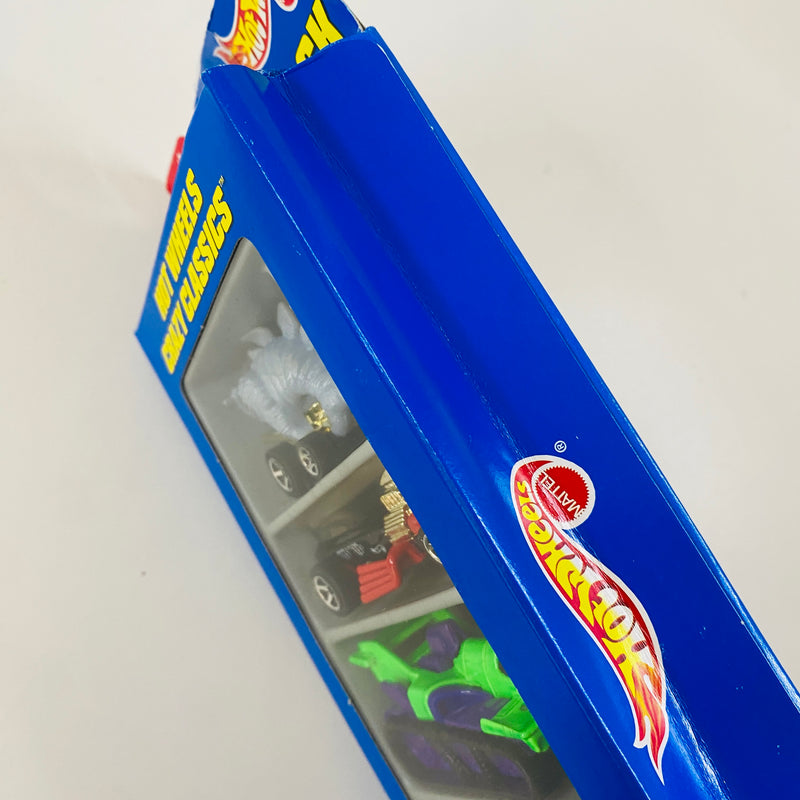 1997 Hot Wheels HW Crazy Classics 5 Pack Set de 5 - Speed-A-Saurus, Rigor Motor, Treadator, Big Chill, Radio Flyer Wagon - Detalle Caja