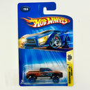 2004 Hot Wheels Scrapheads Mega-Duty naranja metálico Y5 base ZAMAC