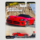 2025 Hot Wheels Premium Fast & Furious Rápidos y Furiosos 2003 Dodge Viper SRT 10 rojo Llantas de Goma RR Primera Edición