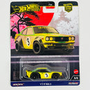 2024 Hot Wheels Premium Car Culture Japan Historics 4 Liberty Walk LBWK Mazda RX-3 amarillo Llantas de Goma RR