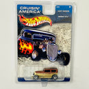 2002 Hot Wheels Cruisin' America Hot Rods Midnight Otto 1932 Ford Sedan dorado metálico Llantas de Goma RR