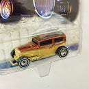 2002 Hot Wheels Cruisin' America Hot Rods Midnight Otto 1932 Ford Sedan dorado metálico Llantas de Goma RR