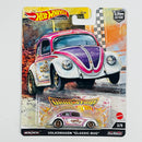 2022 Hot Wheels Premium Car Culture Dragstrip Demons Volkswagen Classic Bug blanco Llantas de Goma RR base ZAMAC