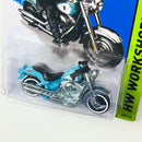 2014 Hot Wheels HW Workshop Harley Davidson Fat Boy turquesa MC3 base ZAMAC - Básico del STH