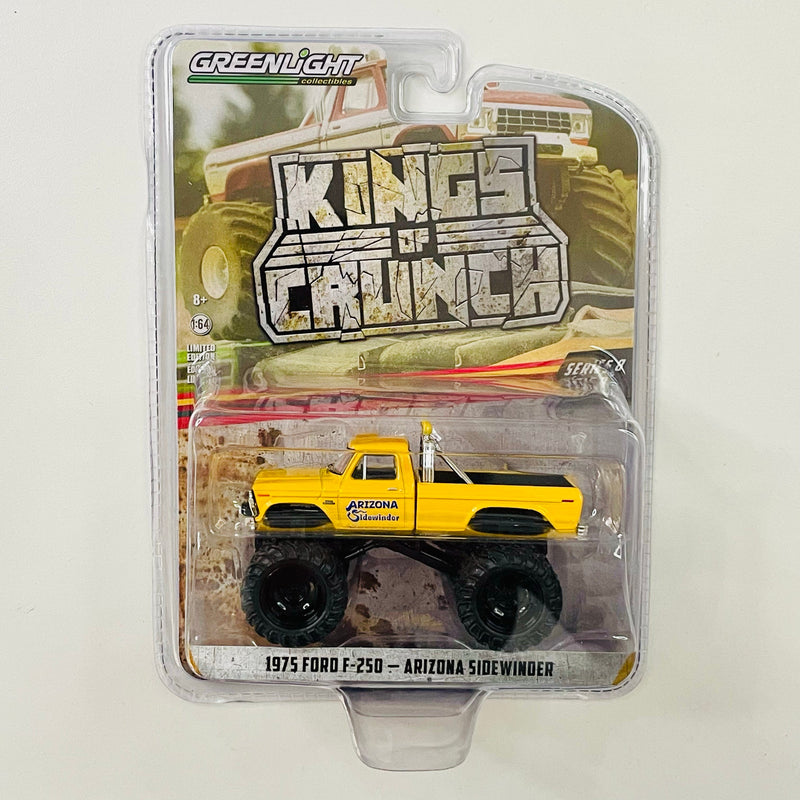 2020 Greenlight Monster Truck Kings of Crunch 1975 Ford F-250 Arizona Sidewinder amarillo Llantas de Goma