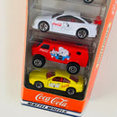 1999 Matchbox Coca Cola Coke 5 Pack Set de 5 - Alfa Romeo 155, 97 Chevy Tahoe, Opel Calibra, 4x4 Chevy Van, BMW 850i