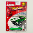 2005 Hot Wheels Holiday Rods 1949 Merc Convertible verde metálico Llantas de Goma RR base ZAMAC
