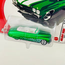 2005 Hot Wheels Holiday Rods 1949 Merc Convertible verde metálico Llantas de Goma RR base ZAMAC