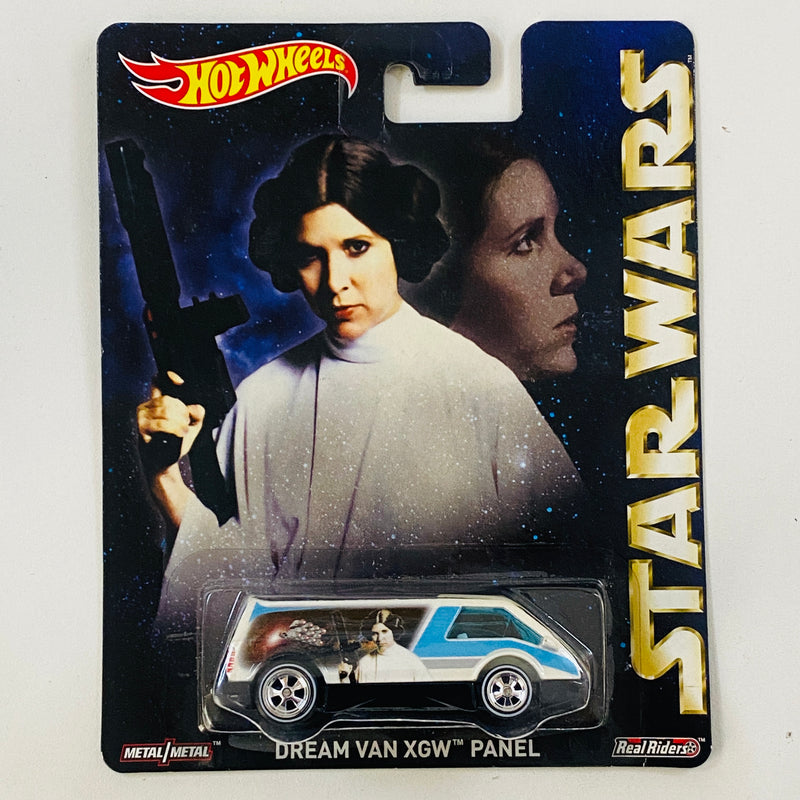 2015 Hot Wheels Premium Pop Culture Star Wars Princess Leia Dream Van XGW Panel blanco Llantas de Goma RR