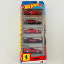 2026 Hot Wheels Ferrari 5 Pack Set de 5 - Ferrari 365 GTB4 C, Ferrari SF90 Stradale, Ferrari Dino 206 GT, Ferrari 12Cilindri, Ferrari F40 Competizione