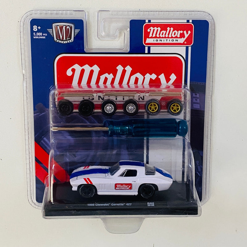 2020 M2 Machines Limited Edition 1/5,000 O'Reilly Exclusive Mallory 1966 Chevrolet Corvette 427 R02 blanco Llantas de Goma