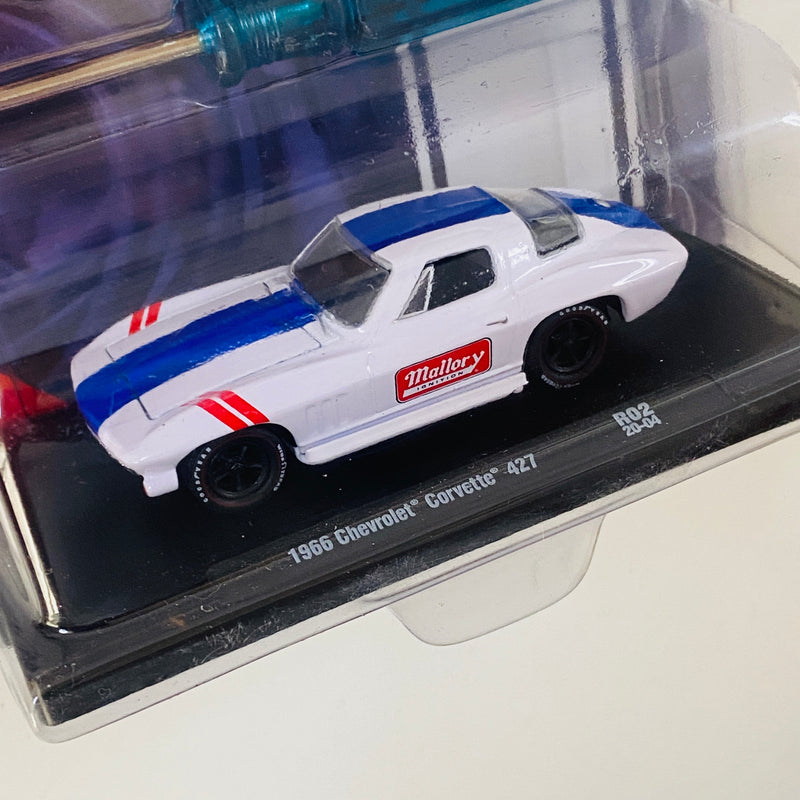 2020 M2 Machines Limited Edition 1/5,000 O'Reilly Exclusive Mallory 1966 Chevrolet Corvette 427 R02 blanco Llantas de Goma