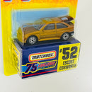 1997 Matchbox 75 Challenge Limited Edition 1/10,000 Ford Escort Cosworth dorado metálico