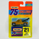 1997 Matchbox 75 Challenge Limited Edition 1/10,000 GMC Wrecker dorado metálico con Grúa Móvil