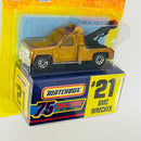 1997 Matchbox 75 Challenge Limited Edition 1/10,000 GMC Wrecker dorado metálico con Grúa Móvil