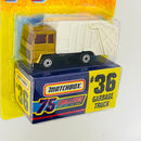 1997 Matchbox 75 Challenge Limited Edition 1/10,000 Garbage Truck dorado metálico con Compuerta Trasera Elevable