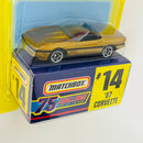 1997 Matchbox 75 Challenge Limited Edition 1/10,000 Chevrolet 87 Corvette dorado metálico
