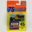 1997 Matchbox 75 Challenge Limited Edition 1/10,000 Chevrolet Maintenance Truck dorado metálico con Pala Extraíble