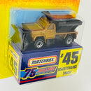 1997 Matchbox 75 Challenge Limited Edition 1/10,000 Chevrolet Maintenance Truck dorado metálico con Pala Extraíble
