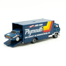 2024 Hot Wheels Premium Car Culture Team Transport 70 Plymouth AAR Cuda y camión Sakura Sprinter azul Llantas de Goma RR