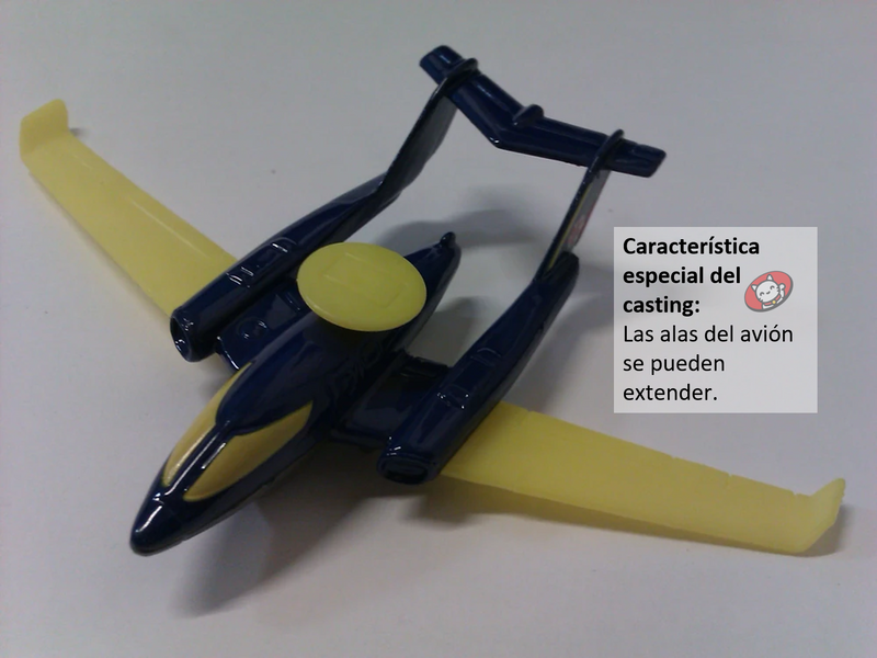 2001 Matchbox Rescue Squad Radar Search Plane azul Primera Edición con Alas Extensibles