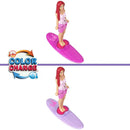 2024 Mattel Mini Barbie Land Barbie Convertible, Figura de Muñeca y Accesorios de Playa Color Change