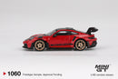 2026 Mini GT MiJo Exclusives 1:64 Limited Edition Porsche 911 GT3 RS Weissach Package Guards Red rojo Llantas de Goma