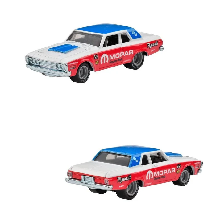 2023 Hot Wheels Premium Car Culture Classic Muscle 2 Pack Set de 2 - 63 Plymouth Belvedere 426 Wedge y 65 Dodge Coronet con Llantas de Goma RR