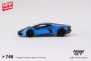 2024 Mini GT MiJo Exclusives 1:64 Limited Edition 1/8,400 Lamborghini Revuelto Blu Eleos azul Llantas de Goma Primera Edición