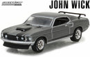2023 Greenlight Hollywood John Wick 1969 Ford Mustang BOSS 429 gris Llantas de Goma