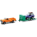 2024 M2 Machines Coca Cola Auto-Haulers Limited Edition 1/7,250 1969 Ford F-100 Ranger 4x4 y 1966 Ford Bronco con Llantas de Goma - Detalle en Urna